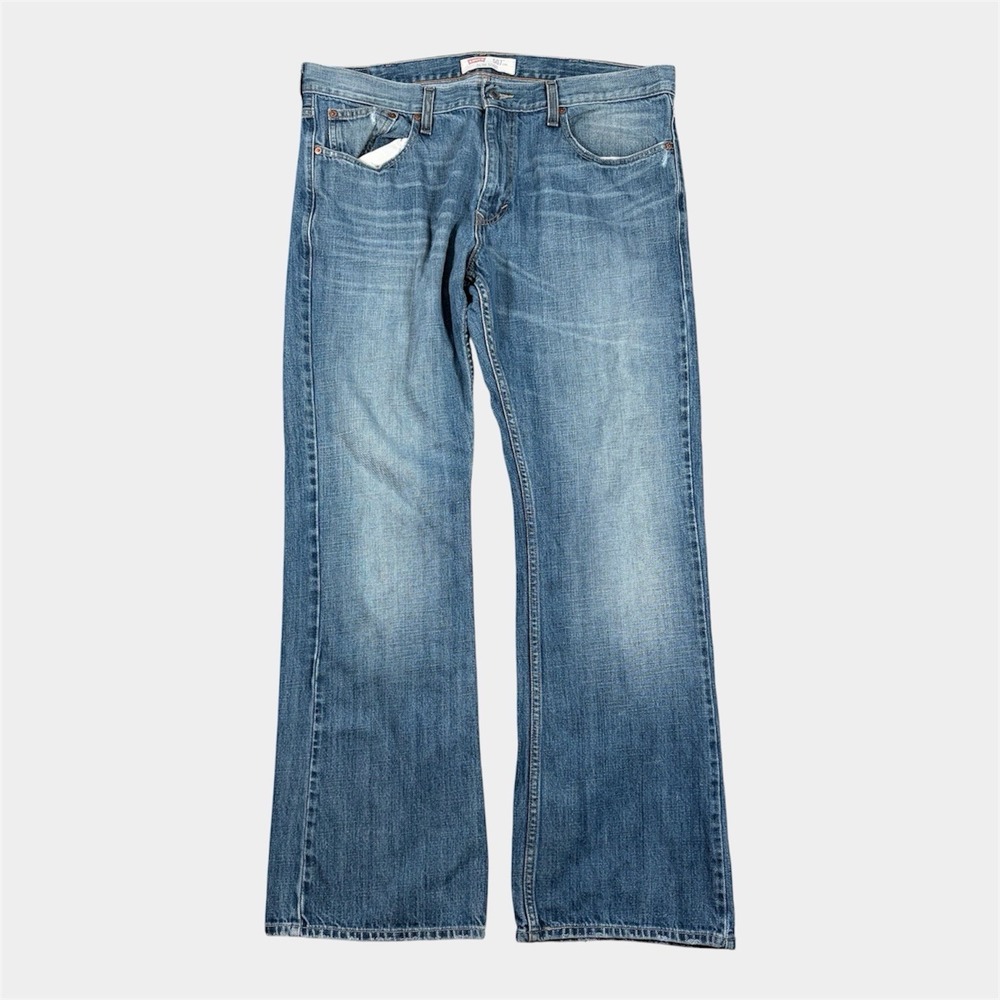 VTG Levis 507 Slim Boot Bootcut Jeans Stretch Denim 38x32 Mens Blue Western Pant